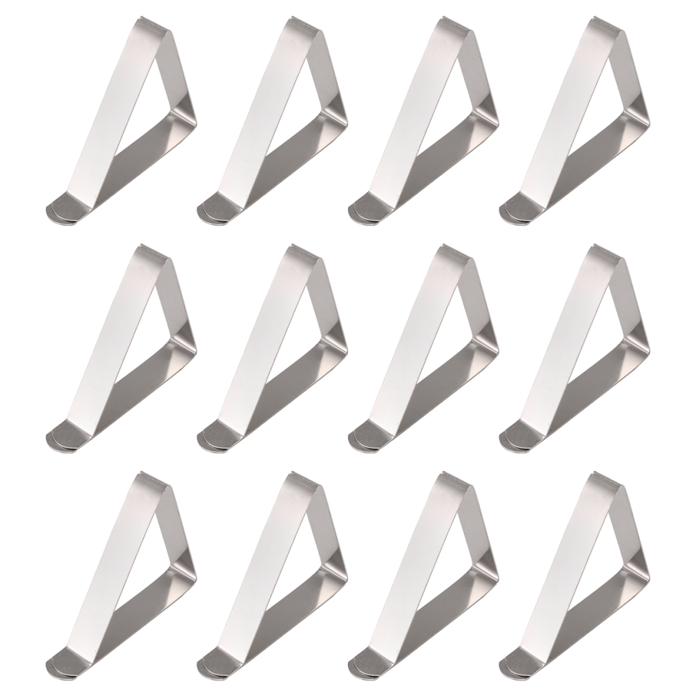 12 Pcs Stainless Steel Tablecloth Clip,Non-Slip Adjustable For Picnic 4851839560144