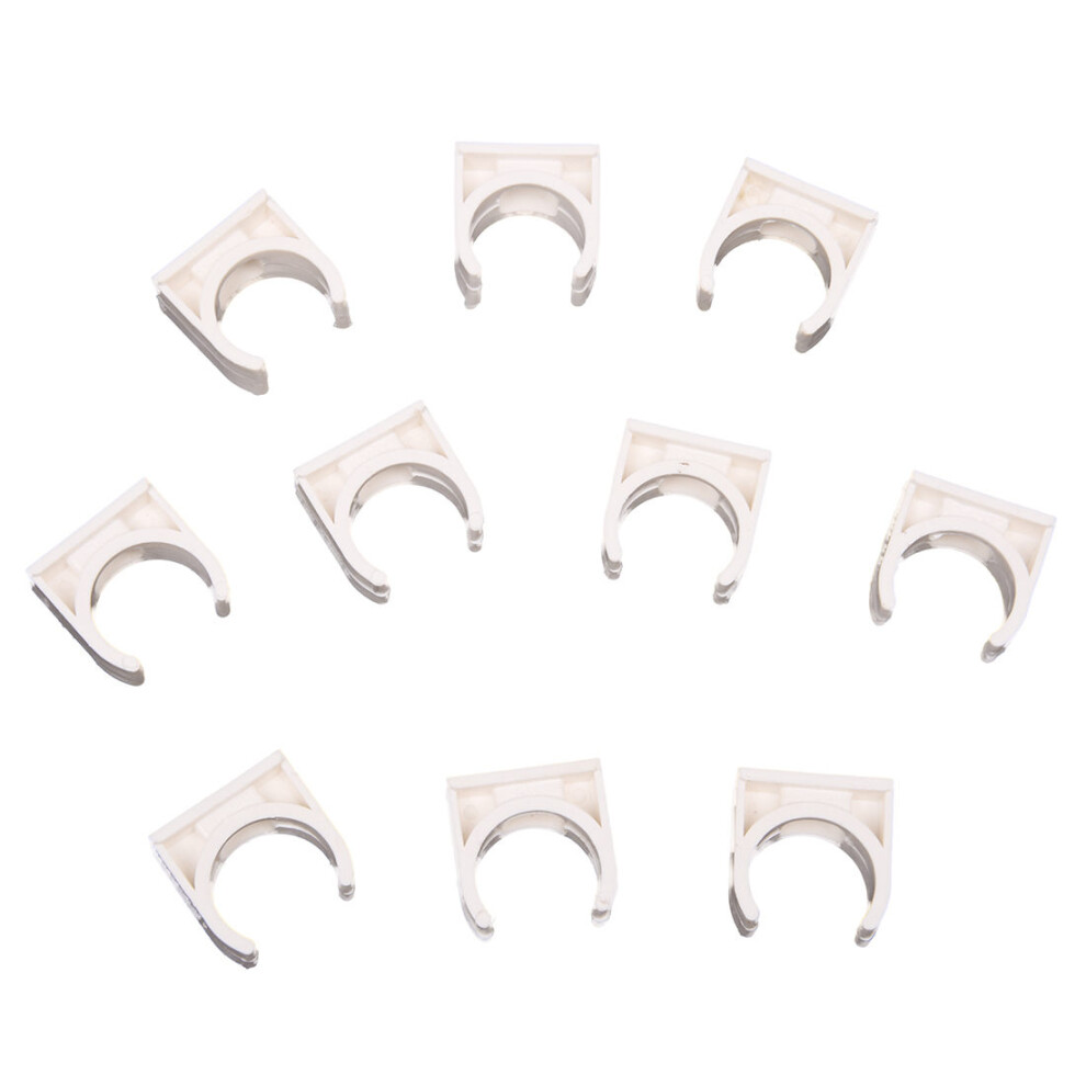 10 Pcs 20Mm Diameter White Pvc Water Supply Pipe Clamps Clips 4851839560403