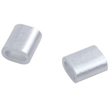 Abraçadeira de cabo de aço em alumínio com dois furos, 2 mm, 80 peças