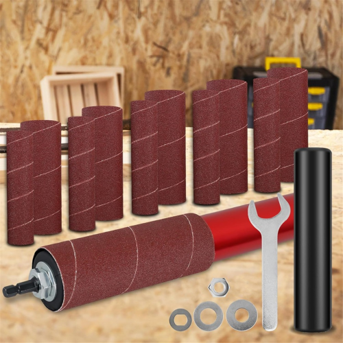 Drum Sander Set,Rubber Sanding Drum Spindle Sander Adapter 2