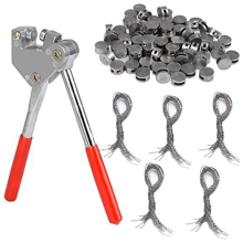 100 unidades de selos de chumbo em grãos de 8 mm, 100 unidades de fio de aço, 1 unidade de crimpagem de vedação