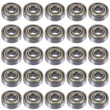 25 peças de rolamentos de esferas 608 ZZ, rolamentos de esferas de metal para skate