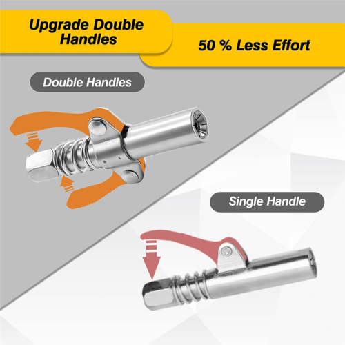 2Pcs Double Handle Grease Nipple Coupler 1