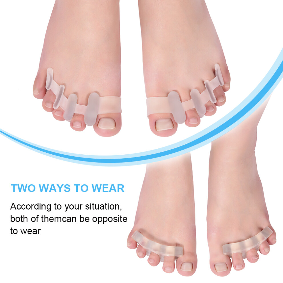 Gel Four hole toe separation combination sold a pair of transparent color toe separators plus a