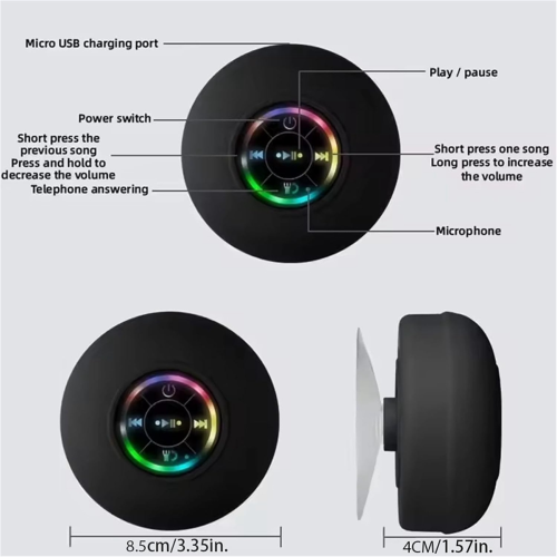 Shower Speaker Mini Bluetooth Shower Speaker Waterproof Speaker 2