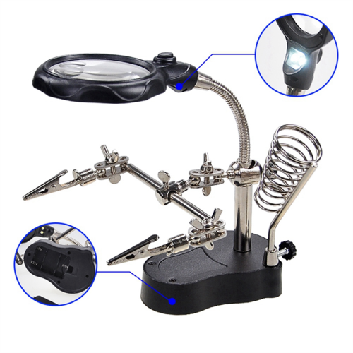 Suporte de mesa de solda com ferramenta digital de vidro de solda com lâmpada LED 2