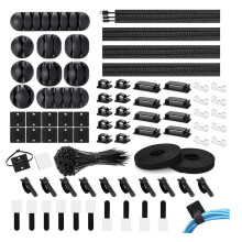 Kit organizador de gerenciamento de cabos com 173 peças, suporte para clipes adesivos para cabos