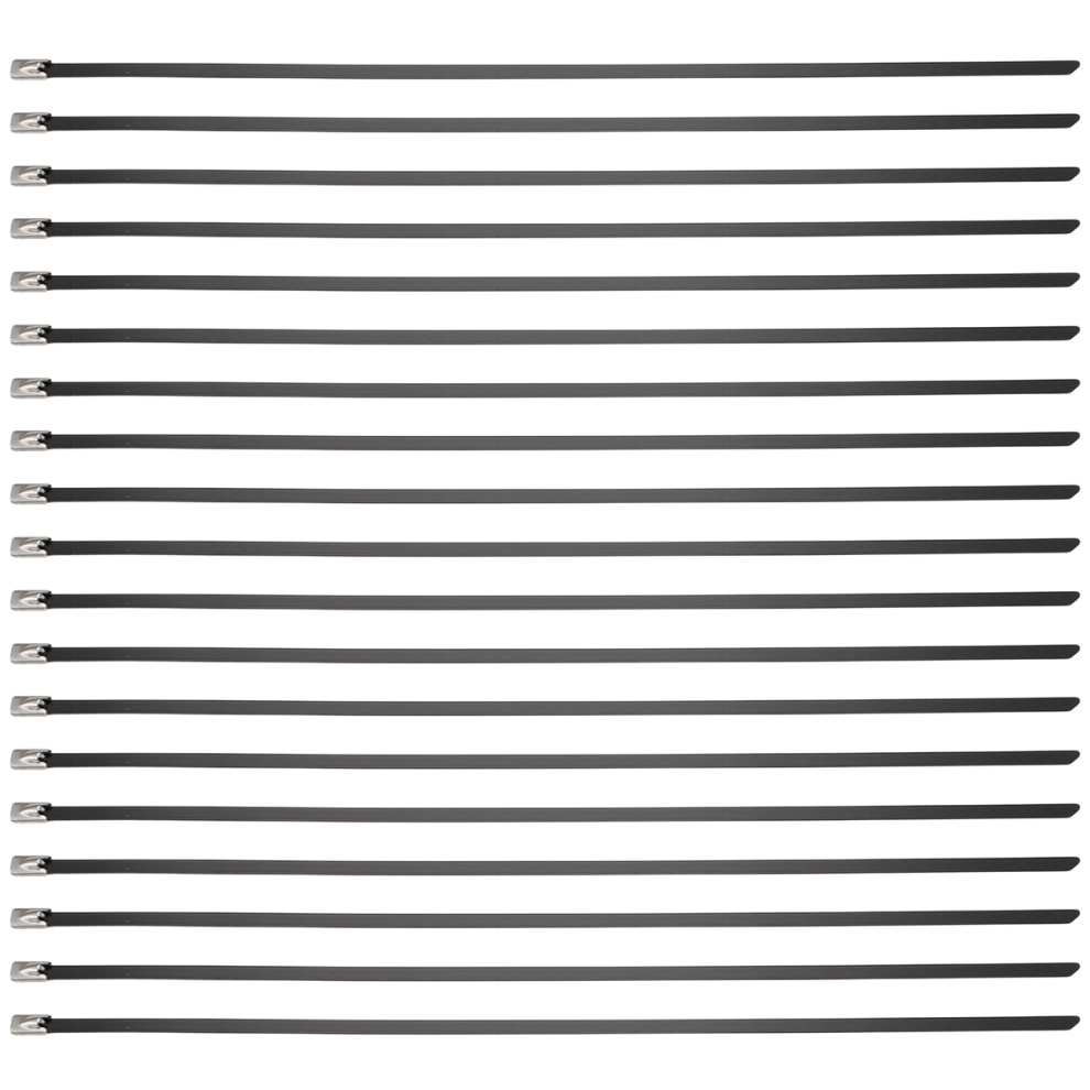 Metal Zip Ties Black 100Pcs 11.8 Inch 304 Stainless Steel Cable Tie 4852462461396