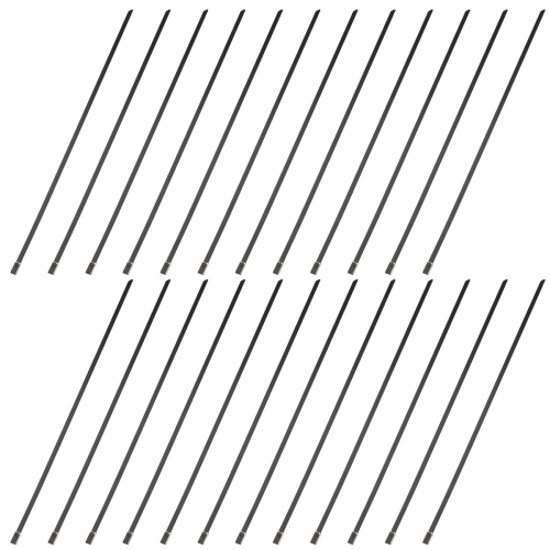 Abraçadeiras de metal pretas, 100 peças, 11,8 polegadas, braçadeira de cabo de aço inoxidável 304 1