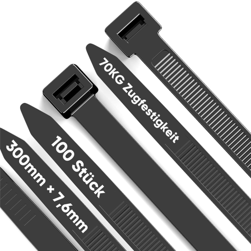 Abraçadeiras de cabos de alta resistência, 12 polegadas, 7,6 mm — presilhas plásticas resistentes 1