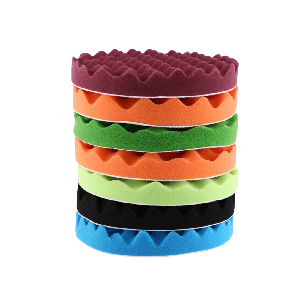 7Pcs 8" Sponge Polishing Buffing Waxing Pad Kit Tool For Car Polisher Buffer 7891324384708