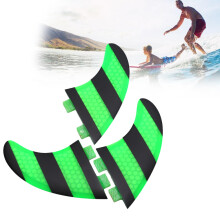 Grüne Black FCS G5 Surffinnen Tri-Set | Fiberglas Thruster für alle Boards