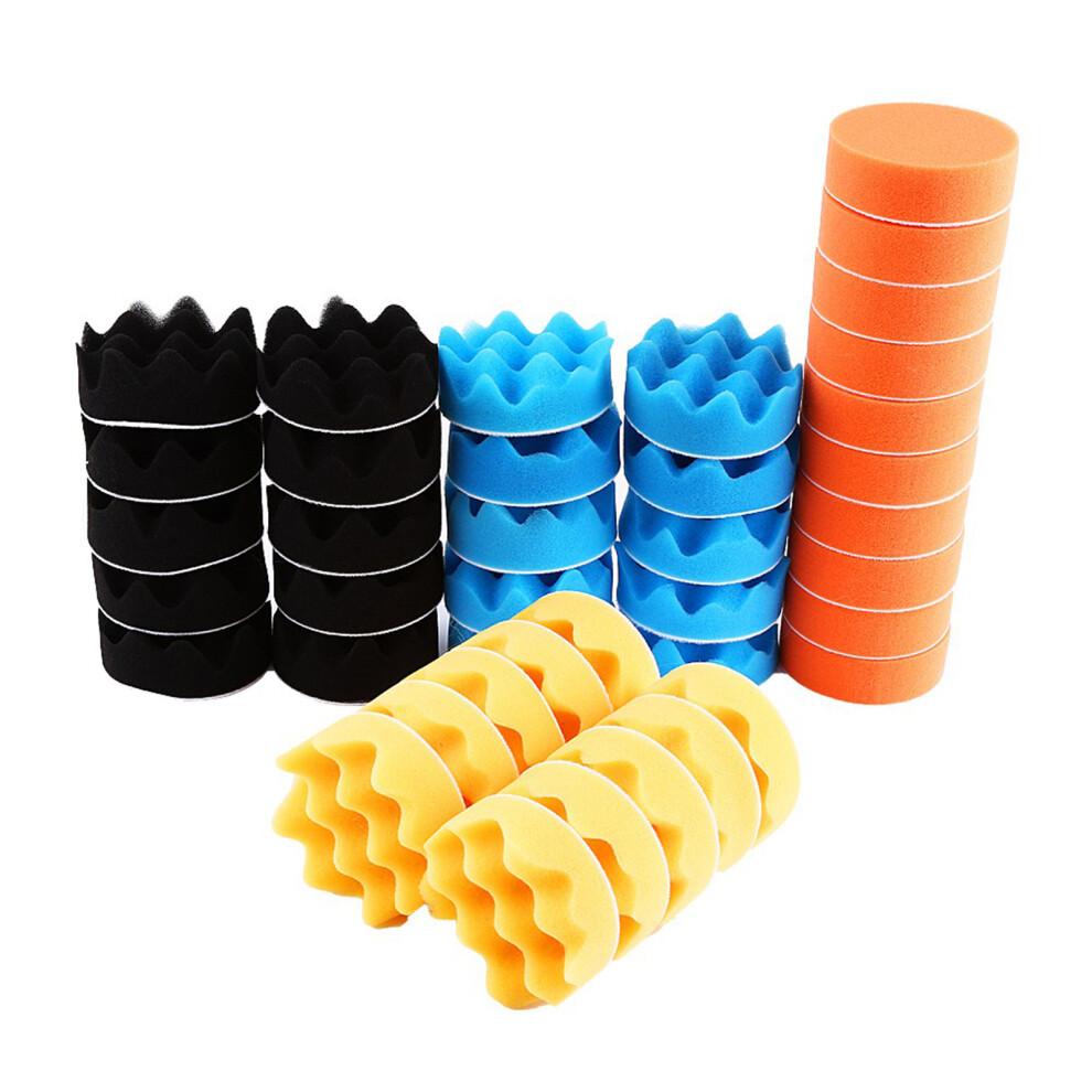 50Pcs 3" Sponge Polishing Buffing Waxing Pad Kit Tool For Car Polisher Buffer 9421324385320