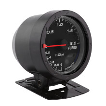 Universal 60mm LED Turbo Boost Meter Gauge Black Shell For Auto Racing Car 0-200 Kpa