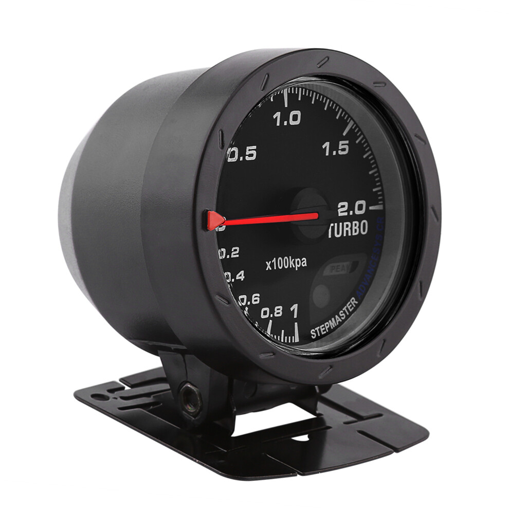 Universal 60Mm Led Turbo Boost Meter Gauge Shell For Auto Racing Car 0-200 Kpa Black 8761324386776