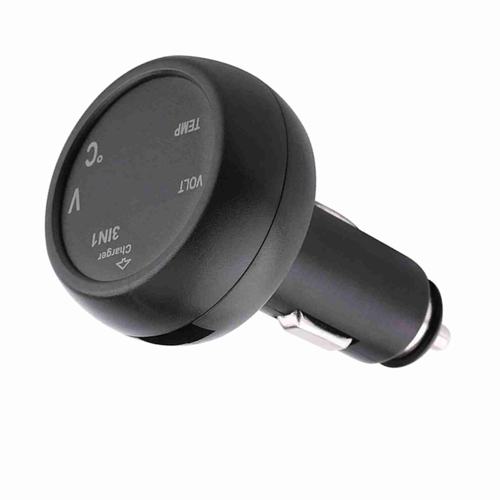 Dual Led Digital Display Voltmeter Thermometer Cigarette Lighter Usb Car Charger (, Red) Blue/Red 7901324386982