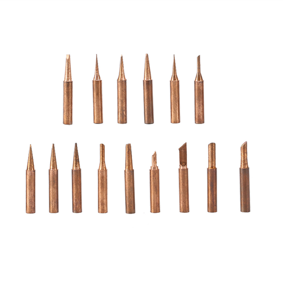 15Pcs Set Lead Free Copper 900M-T Iron Solder Tip For 936,937,938,969,8586 Soldering Station 7621324388686