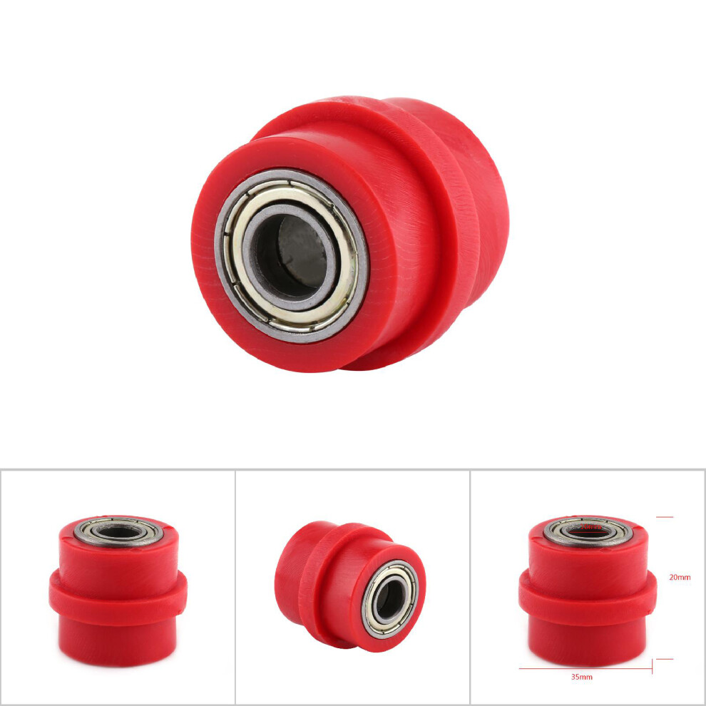 10Mm Drive Chain Pulley Roller Slider Tensioner Wheel Guide For Street Bike Motorcycle Atv Red 9331324389504