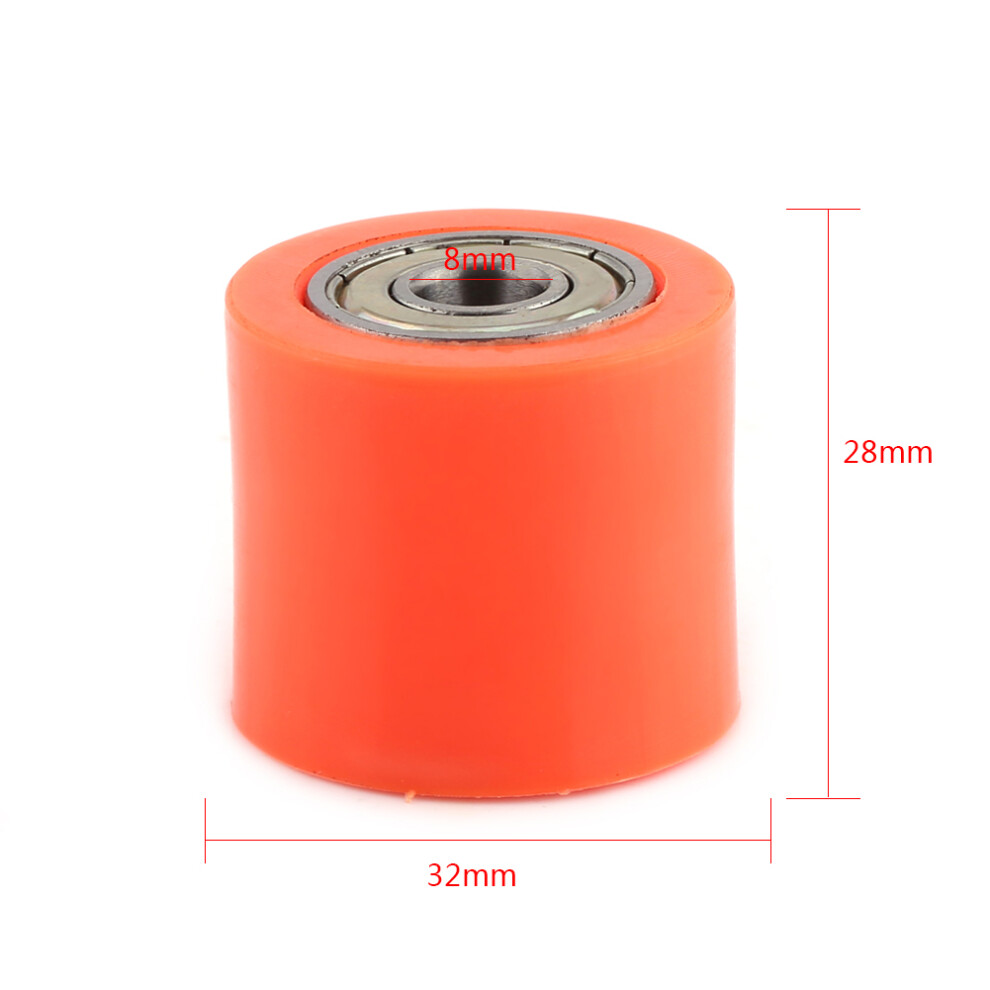 8Mm Drive Chain Pulley Roller Slider Tensioner Wheel Guide For Street Bike Motorcycle Orange 4631324389524