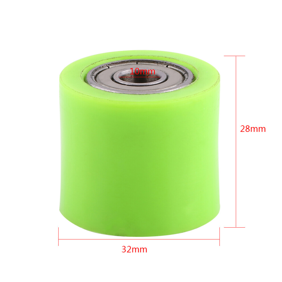 10Mm Drive Chain Pulley Roller Slider Tensioner Wheel Guide For Street Bike Motorcycle Green 4911324389589