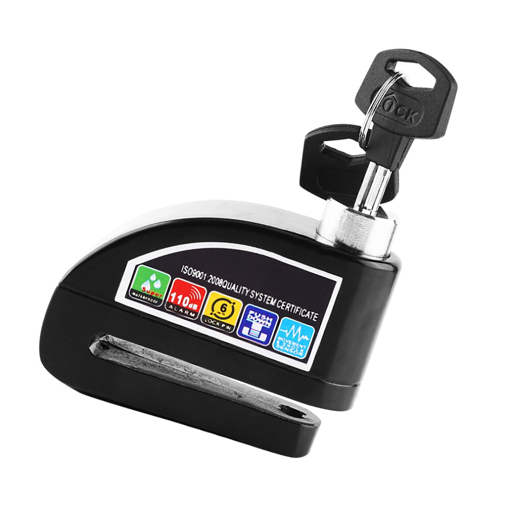 Motorcycle Scooter Bicycle Anti Theft Disc Brake Lock Security Alarming System Black 5091324390927