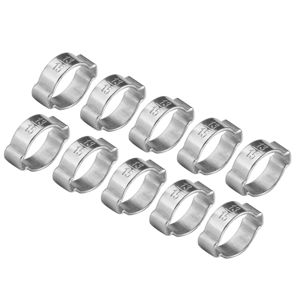 10Pcs Zinc Plated Iron Galvanized Two Ear Hose Clamp 5Â23Mm For Fule Petrol Pipe Tube (13Â15Mm) 4641324391526