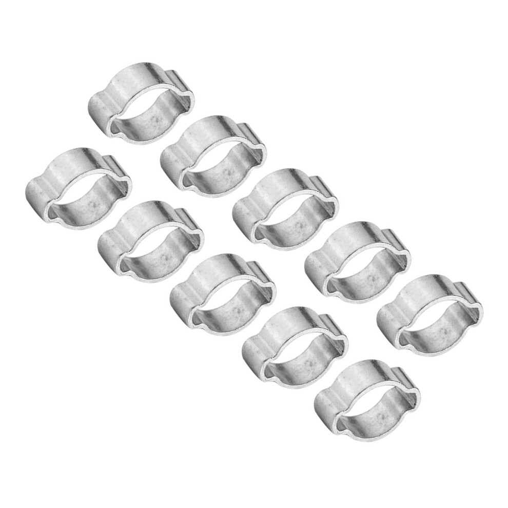 10Pcs Zinc Plated Iron Galvanized Two Ear Hose Clamp 5Â23Mm For Fule Petrol Pipe Tube (9Â11Mm) 7891324391539