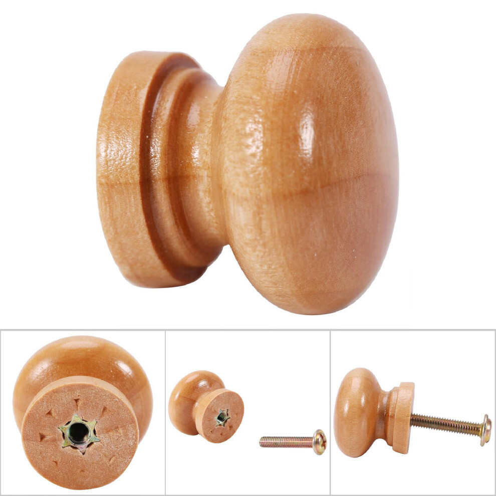 10Pcs Natural Wooden Furniture Pull Handle Kitchen Cabinet Drawer Cupboard Door Knob (L 33Mm) 7891324391829