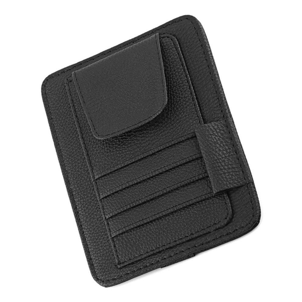 Auto Car Sun Visor Organizer Pouch Bag Card Storage Glasses Holder Clip Black 4601324394354