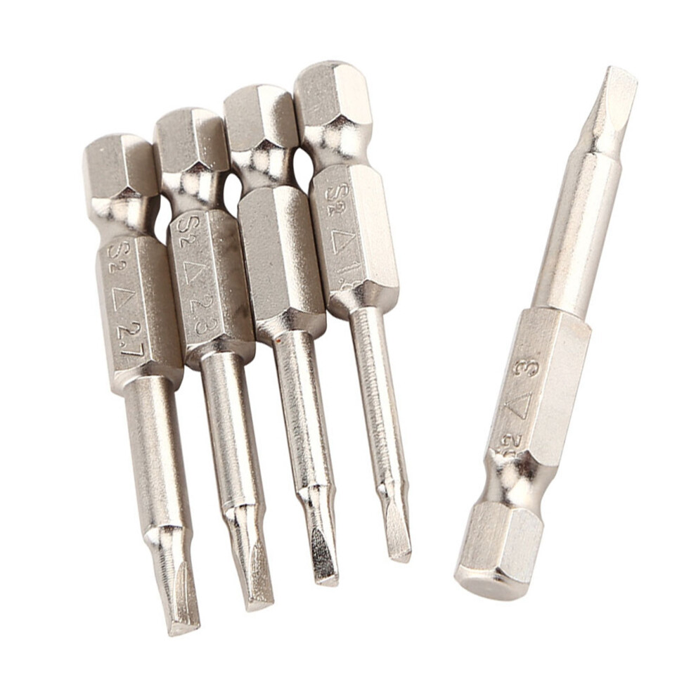 5Pcs 50Mm 1/4" Hex Shank Triangle Screwdriver Bits Î1.8/Î2.0/Î2.3/Î2.7/Î3.0 Strong Magnetism 6921324395631