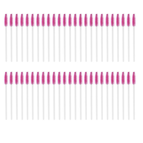 50Pcs/Set Disposable Eyelashes Brush Mascara Applicator Makeup Cosmetic Tool White Rose Red 1