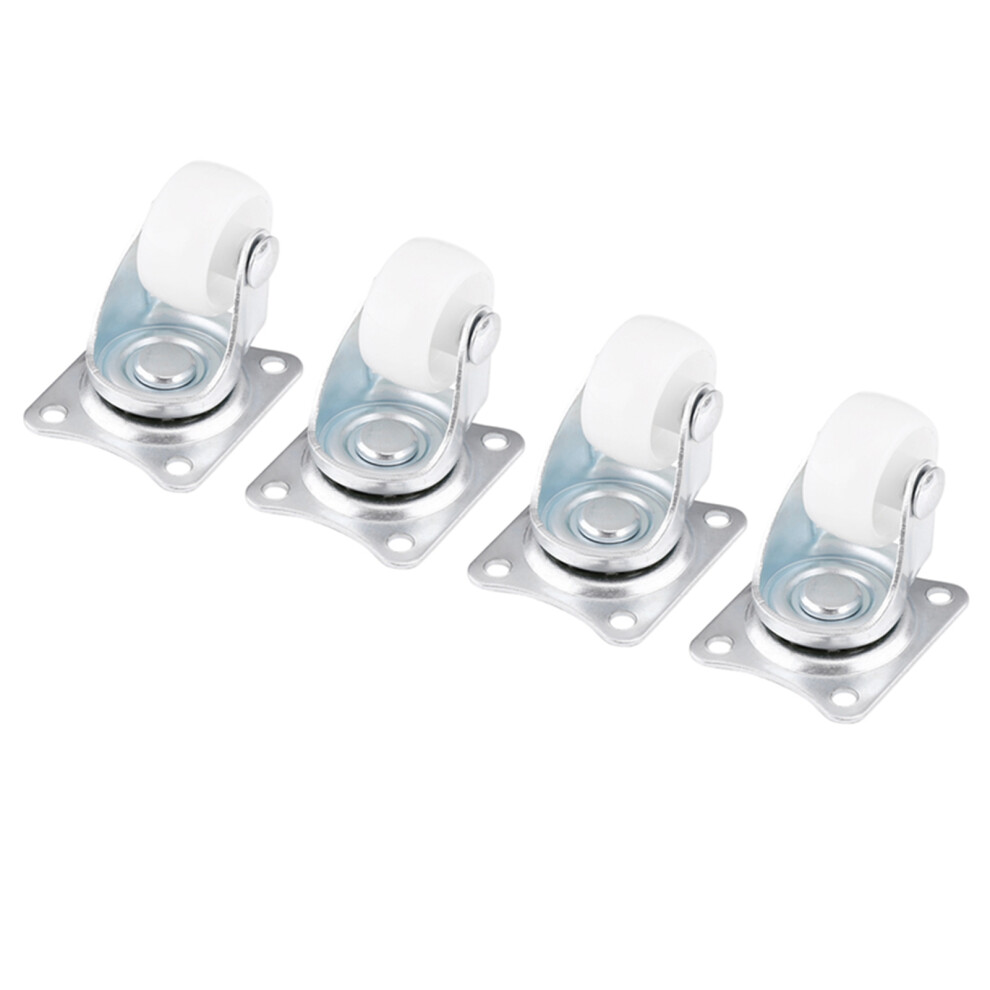 4Pcs Universal Swivel Casters 1" Wheels White Roller Wheel For Furniture Trolley Chair 8771324397504