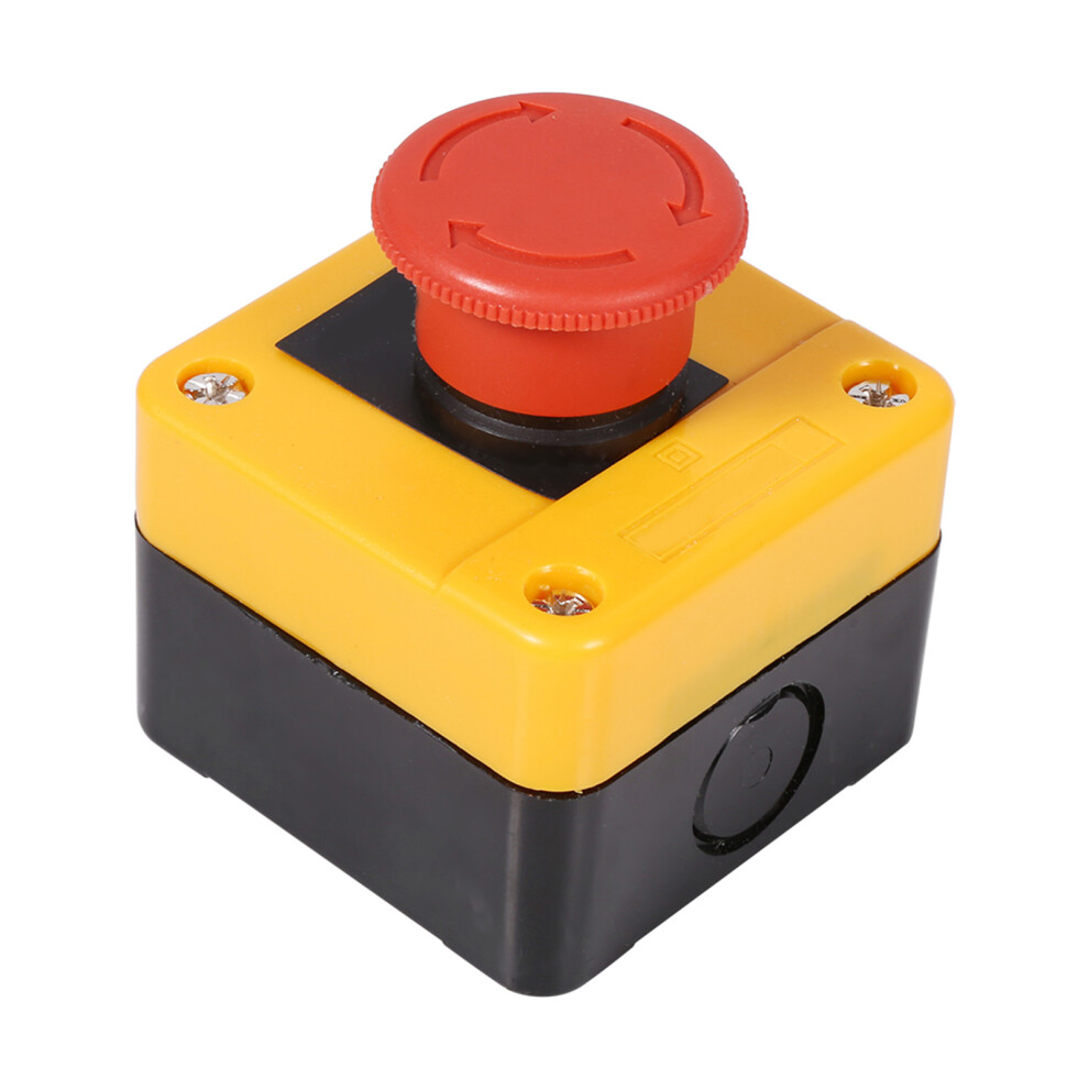 1Pc 660V 10A Plastic Shell Red Sign Emergency Stop Mushroom Push Button Switch New 8471324398807