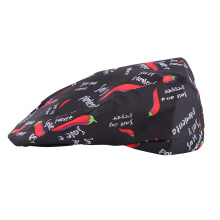 Men Women Chef Hat Catering Baker Attendant Kitchen Cook Duckbill Beret Golf Caps (Hot Pepper)
