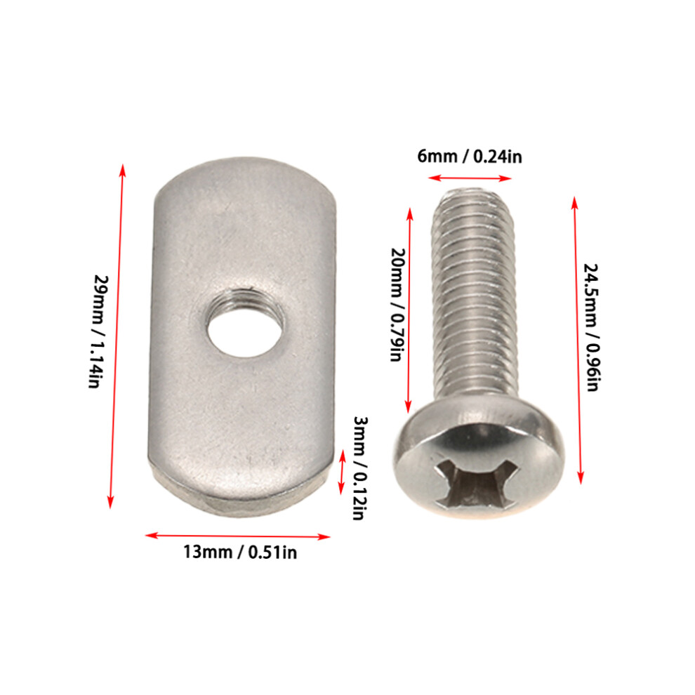 4 Stainless Steel Kayak Rail/Track Screws & Track Nuts Hardware Gear Mounting Replacement Kit For Kayaks Canoes Boats Rails 4661324401735