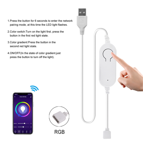 Tuya RGB WiFi LED Controller DC5V USB Dimmer Timer Modes 2