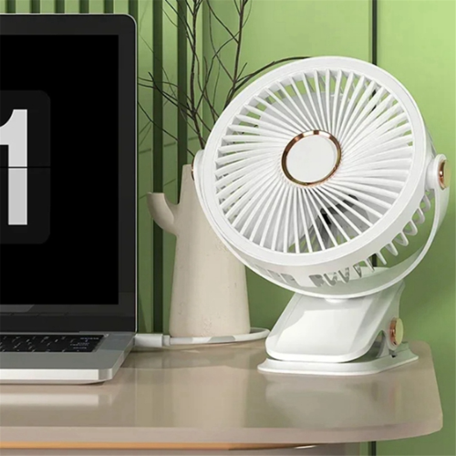 USB Rechargeable Fan Dormitory Clip-on Type Portable Mini Desk Fan B 1