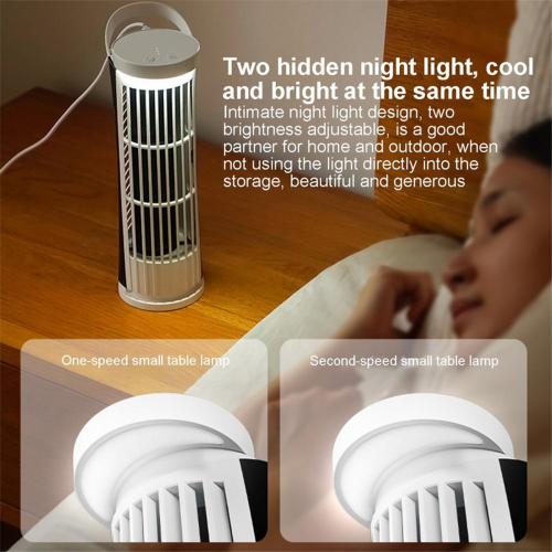 Bedroom Desk Mini Tower Fan Table Cooling Fan White 2