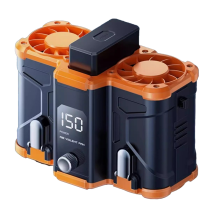 Ventilador de cintura de 10000mAh com saídas de ar duplas, bateria removível,
