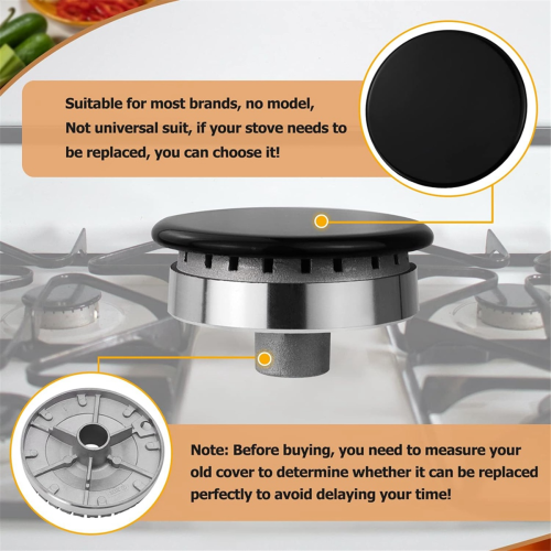 Cooker Hat Set Oven Gas Hob Burner Crown Flame Cap Replacement Kit 1