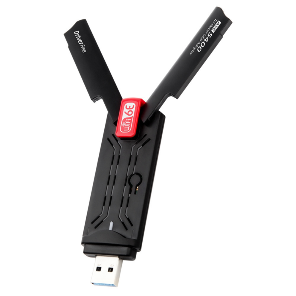 Ax5400 Wifi6e Adapter 5400Mhz Usb3.0 Adapter For Win 10/11 Black 4853347131106