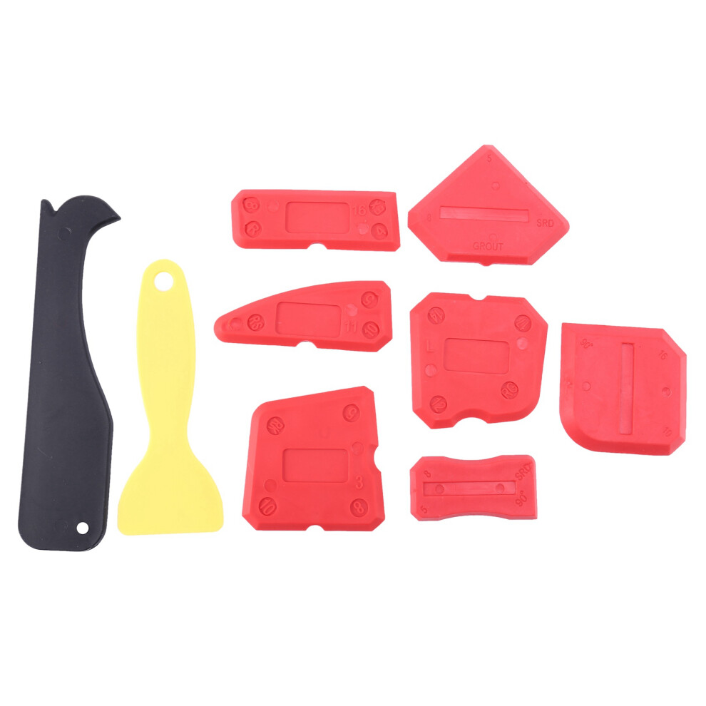 9 Pieces Silicone Sealant Finishing Smoothing Caulking Tool Kit, Red 4853347141532