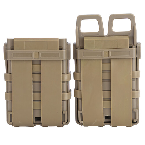 ABS Fast Double Magazine Pouch Molle Strike System For 5.56 Mags (tan)