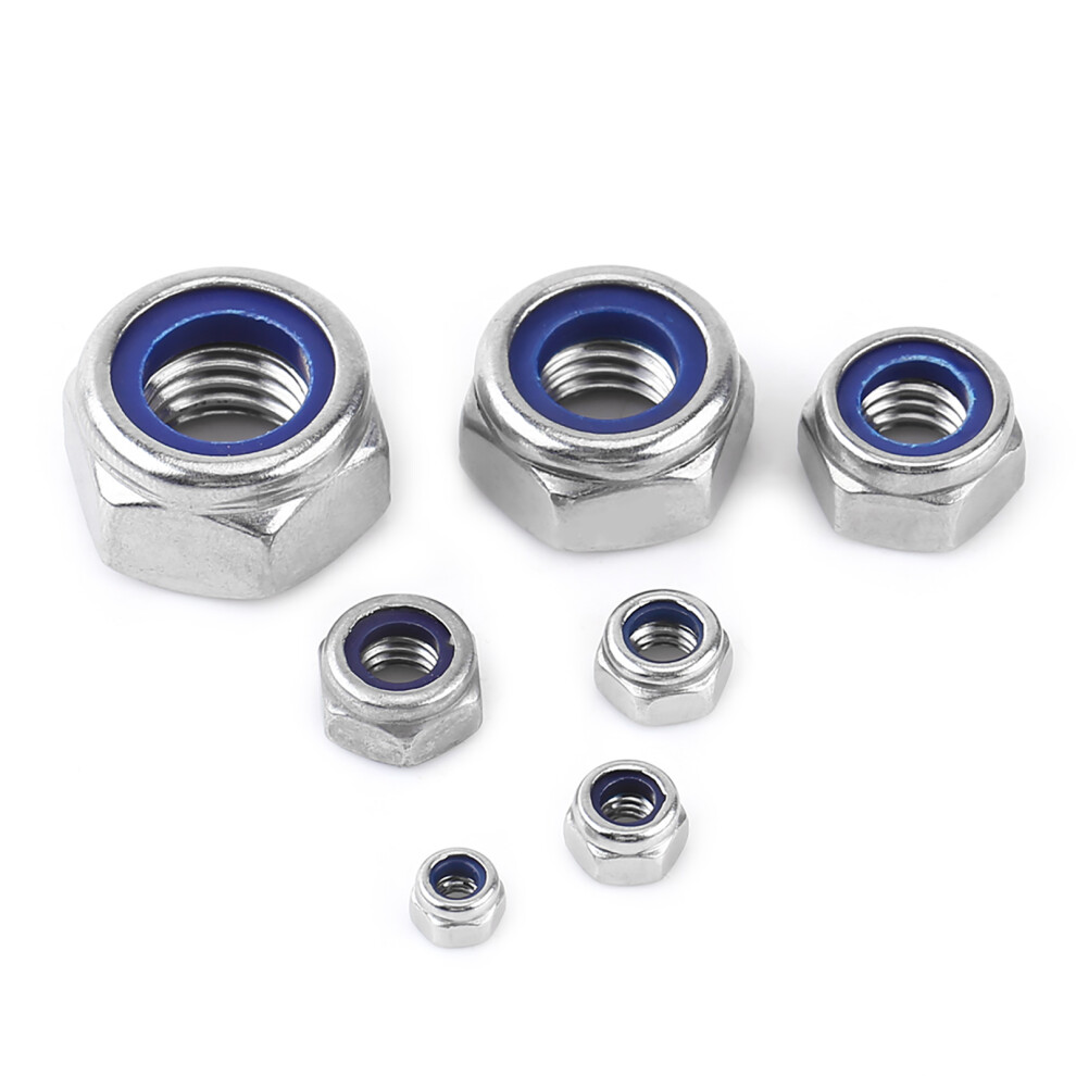 165pcs Stainless Steel SS304 Nylon Insert Locknut Assortment Kit M3 M4 M5 M6 M8 M10 M12-image-OPC-PHWMZ97-NEW