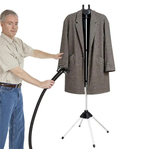 Display Stand Clothes Hanger Foldable Tripod Steamer Rack Gray 1