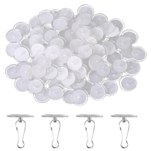 80 Pack Removable Transparent Wall Hanger Self-Adhesive Ceiling Hooks