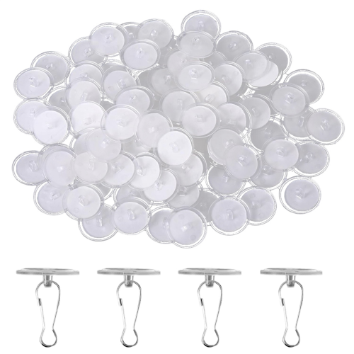 80 Pack Removable Transparent Wall Hanger Self-Adhesive Ceiling Hooks