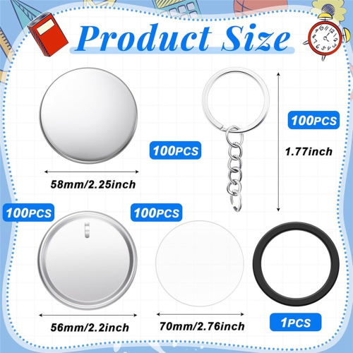 Button Making Keychain Supplies Metal Button Badge Set 2