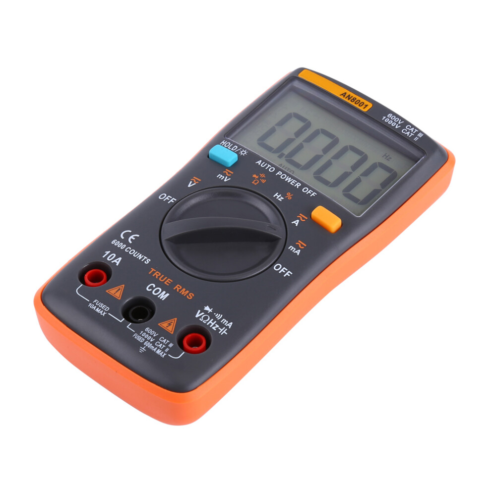 Portable Digital Multimeter Ac/Dc Ammeter Voltmeter Ohm Meter 6000 Counts Backlight 7891324405847