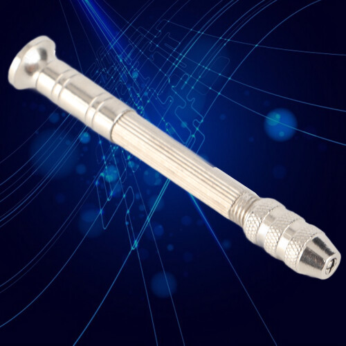 Silver Color Hand Twist Drill With 10 HHS Drill Bits Drilling Tool for PCB Watch Repair 2